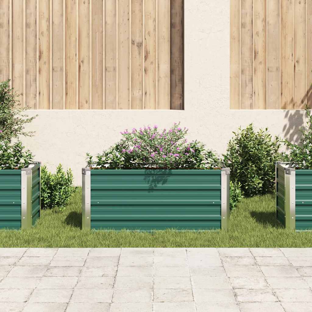 Plantenbak verhoogd 100x40x45 cm gegalvaniseerd staal groen is nu te koop bij PeponiXL, paradijselijk wonen!
