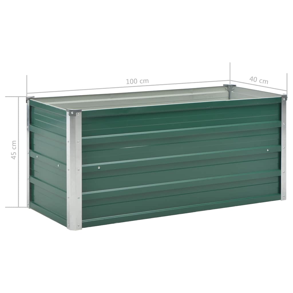 Plantenbak verhoogd 100x40x45 cm gegalvaniseerd staal groen is nu te koop bij PeponiXL, paradijselijk wonen!
