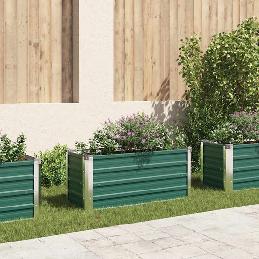 Plantenbak verhoogd 100x40x45 cm gegalvaniseerd staal groen is nu te koop bij PeponiXL, paradijselijk wonen!