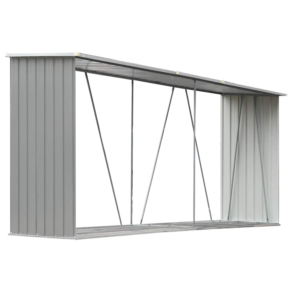 Haardhoutschuur 330x84x152 cm gegalvaniseerd staal grijs is nu te koop bij PeponiXL, paradijselijk wonen!