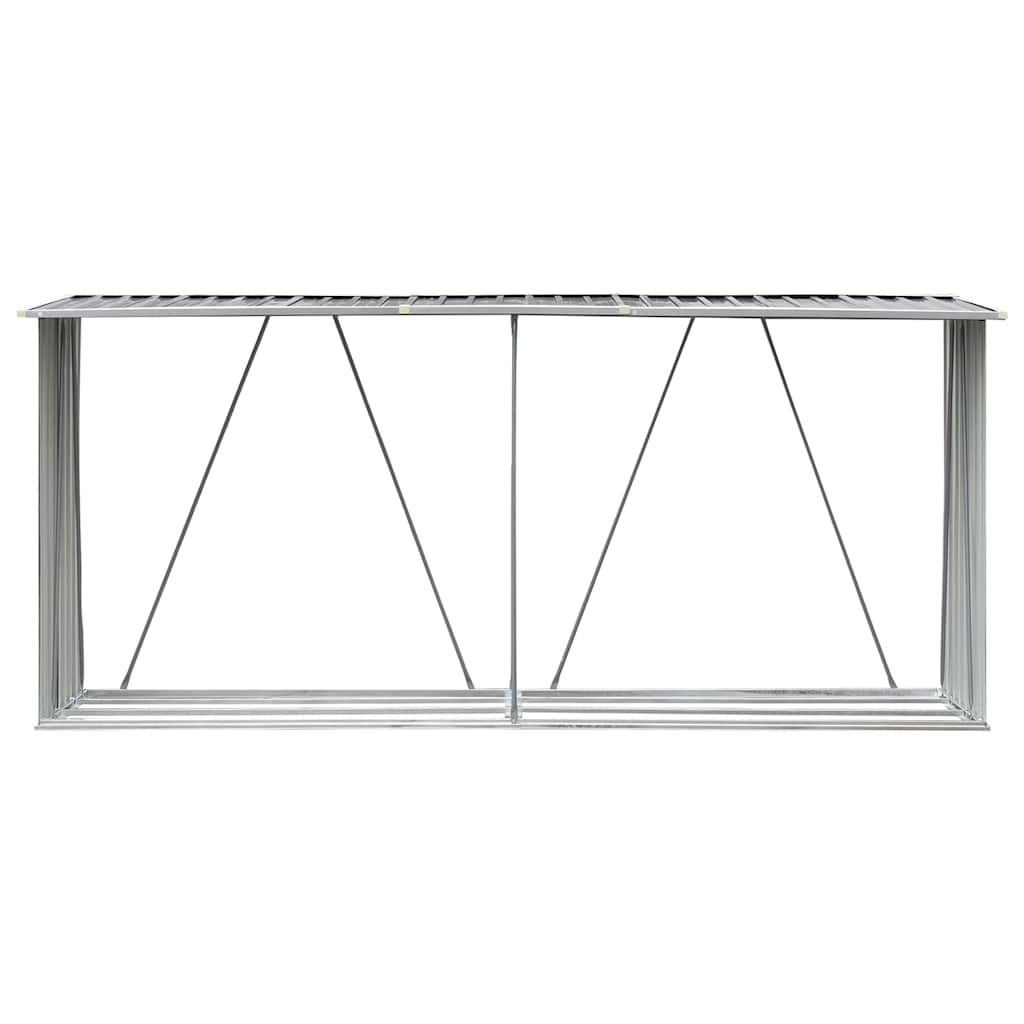 Haardhoutschuur 330x84x152 cm gegalvaniseerd staal grijs is nu te koop bij PeponiXL, paradijselijk wonen!