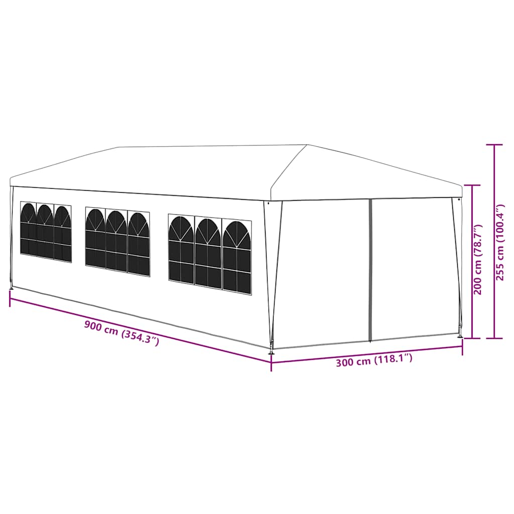 Partytent 3x9 m antraciet is nu te koop bij PeponiXL, paradijselijk wonen!