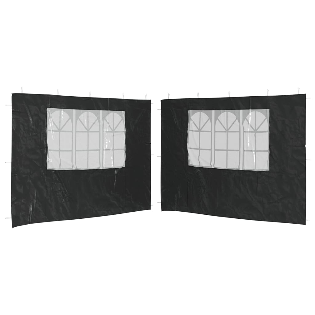 Tentwanden met raam PE antraciet 2 st is nu te koop bij PeponiXL, paradijselijk wonen!