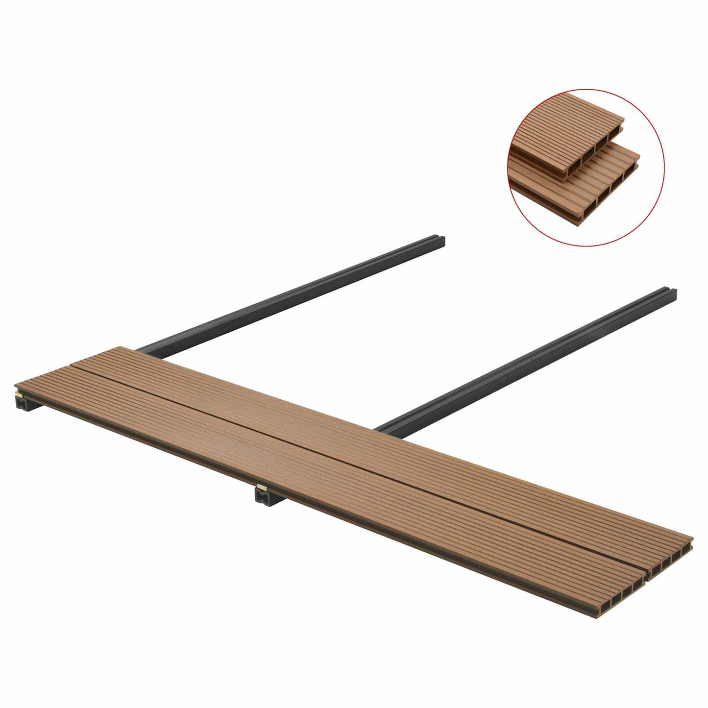 Terrasplank 6 pcs Teakhout WPC is nu te koop bij PeponiXL, paradijselijk wonen!