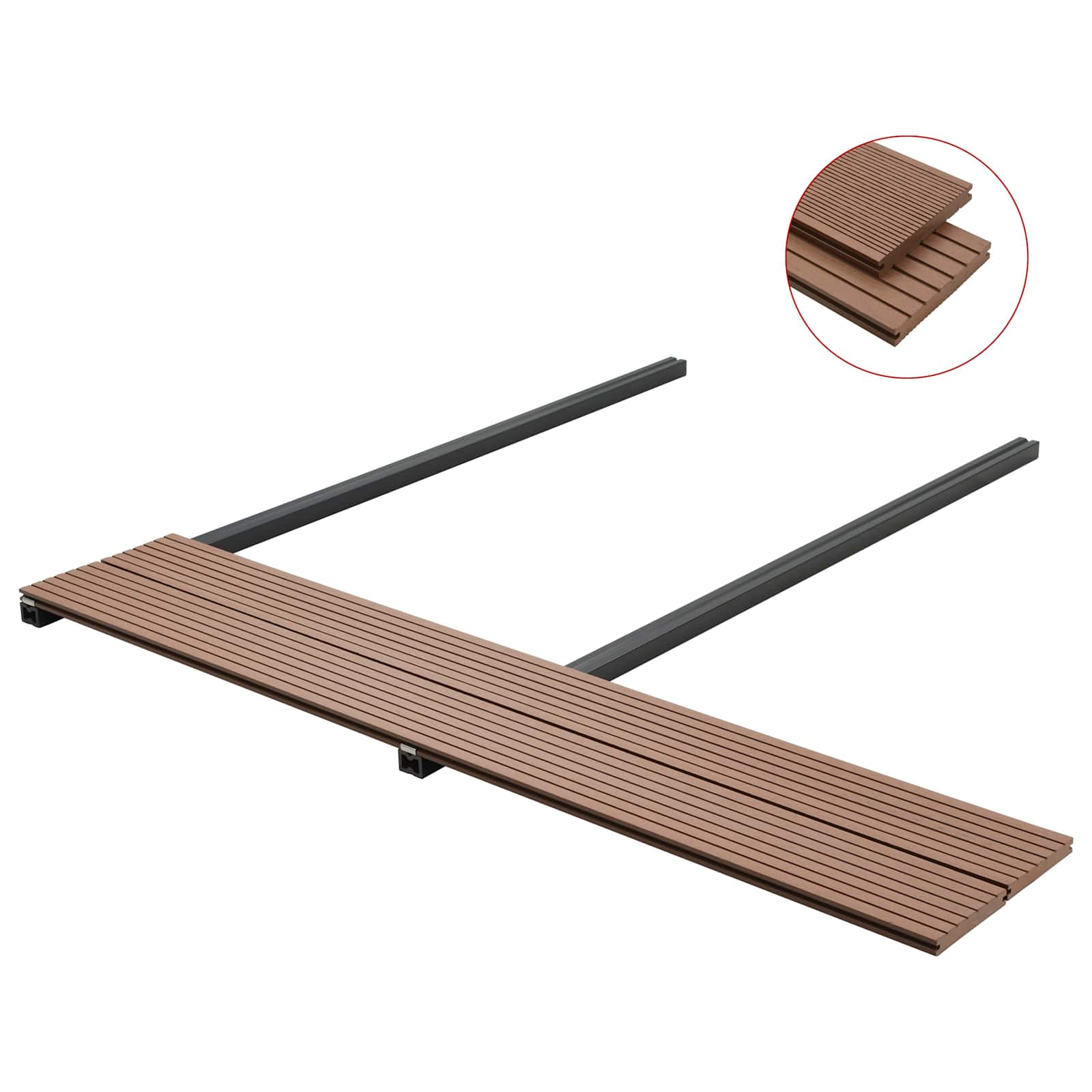 Terrasplank 4 pcs Licht Bruin WPC is nu te koop bij PeponiXL, paradijselijk wonen!
