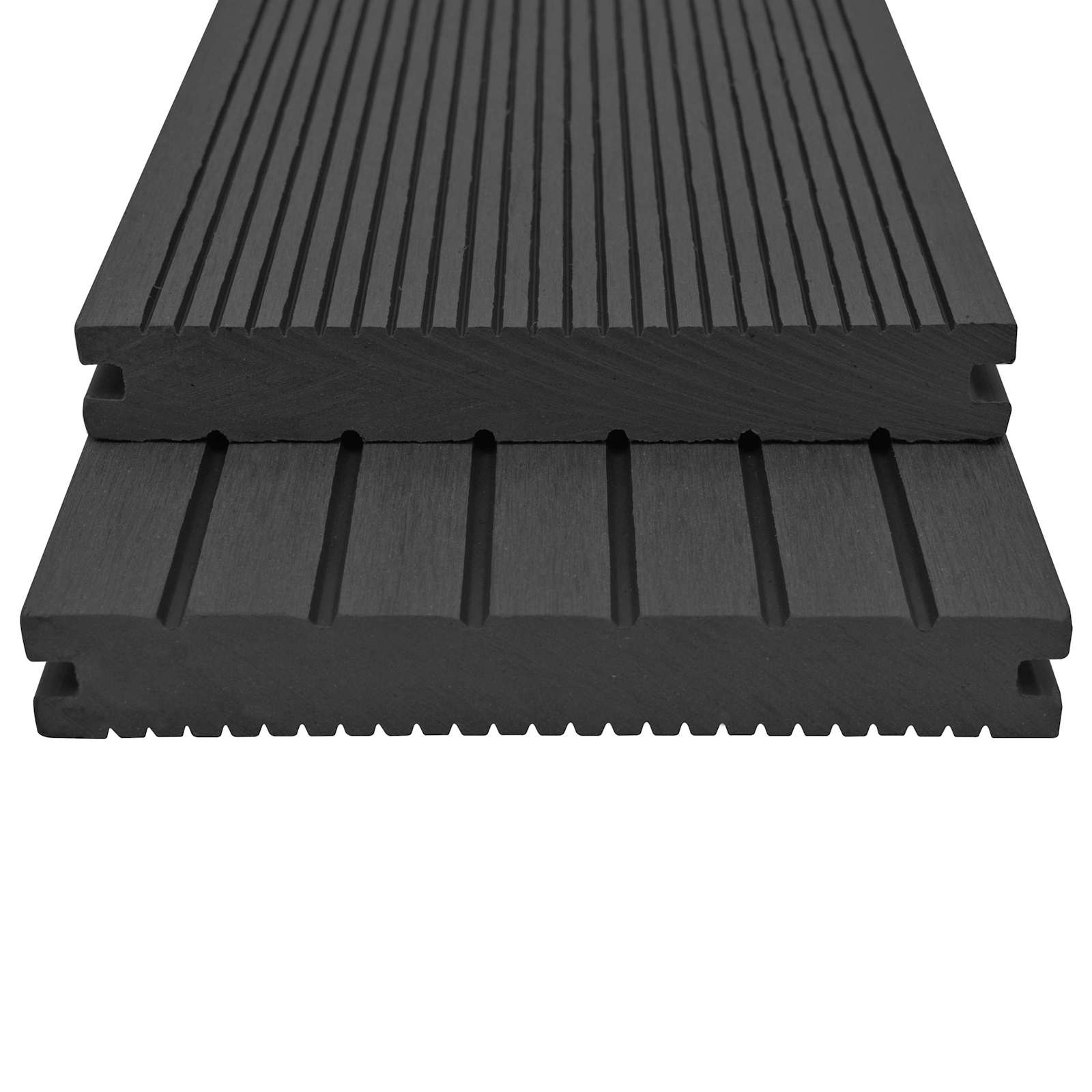 Terrasplank 4 pcs Zwart WPC is nu te koop bij PeponiXL, paradijselijk wonen!
