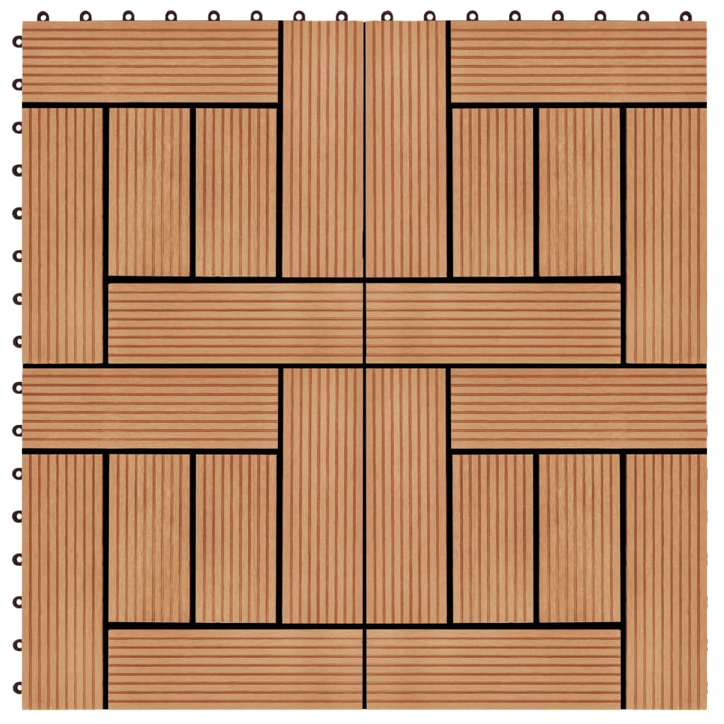 Terrastegels 30x30 cm 1 m² HKC teakkleur 11 st is nu te koop bij PeponiXL, paradijselijk wonen!