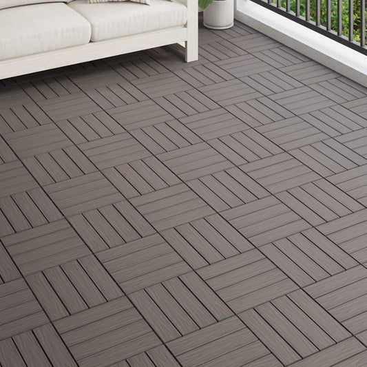 Terras Tegel 3D-Design 11 pcs Donkerbruin 30 x 30 cm WPC is nu te koop bij PeponiXL, paradijselijk wonen!