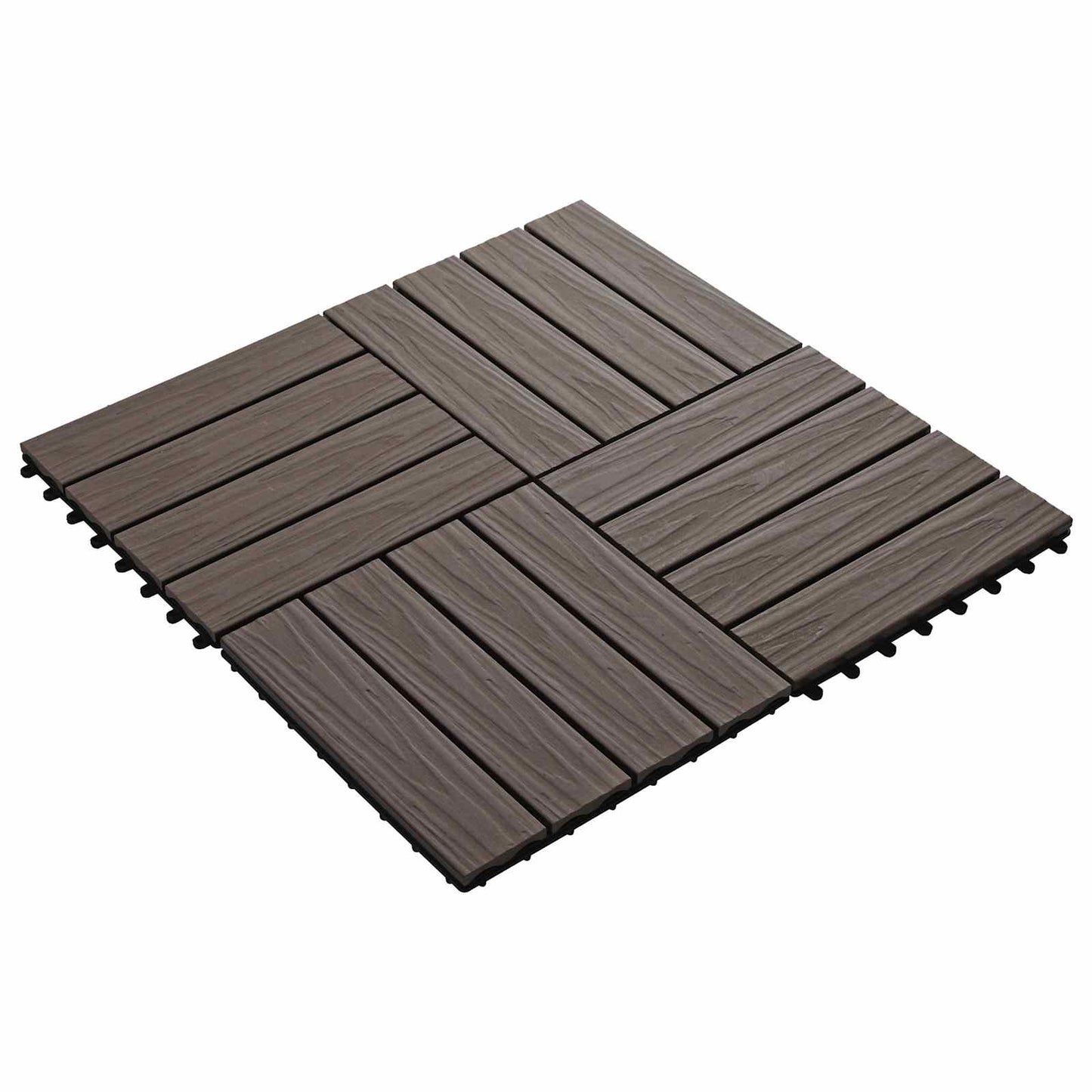 Terras Tegel 3D-Design 11 pcs Donkerbruin 30 x 30 cm WPC is nu te koop bij PeponiXL, paradijselijk wonen!