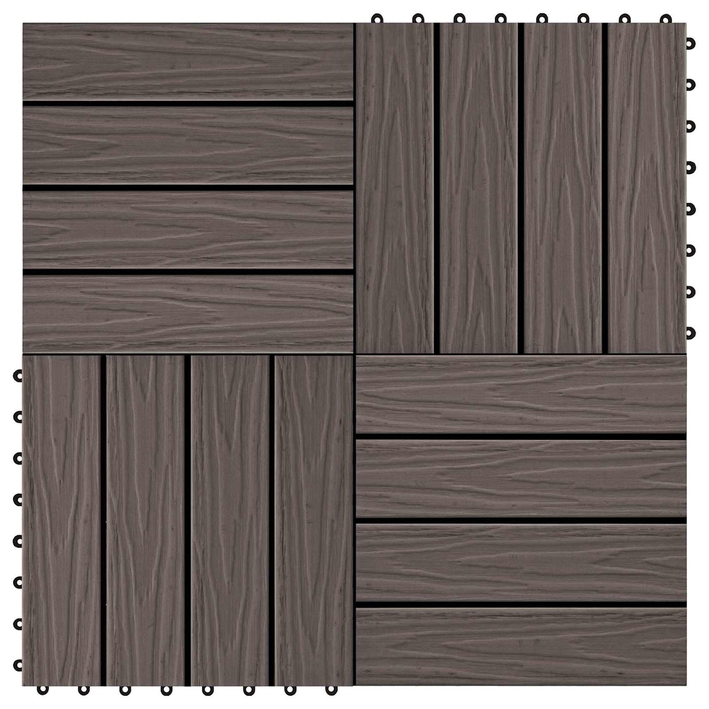 Terras Tegel 3D-Design 11 pcs Donkerbruin 30 x 30 cm WPC is nu te koop bij PeponiXL, paradijselijk wonen!
