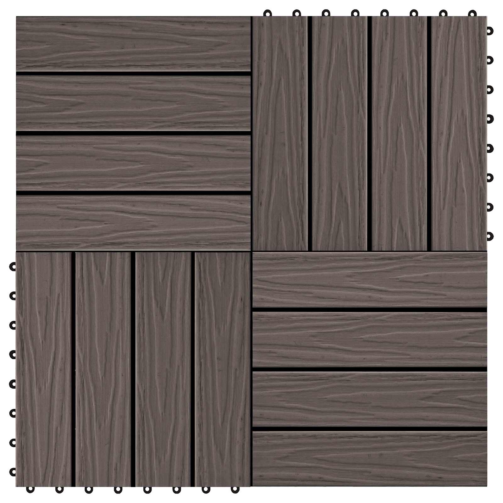 Terras Tegel 3D-Design 11 pcs Donkerbruin 30 x 30 cm WPC is nu te koop bij PeponiXL, paradijselijk wonen!
