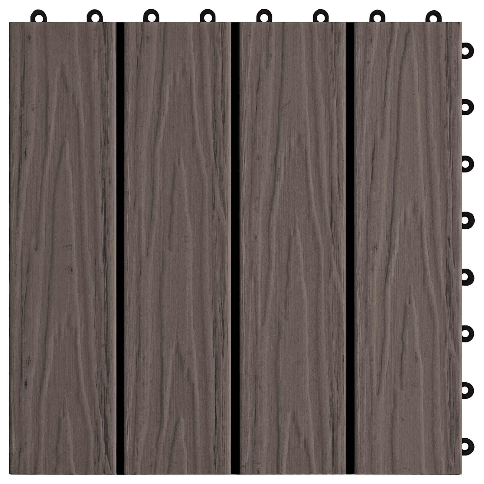 Terras Tegel 3D-Design 11 pcs Donkerbruin 30 x 30 cm WPC is nu te koop bij PeponiXL, paradijselijk wonen!