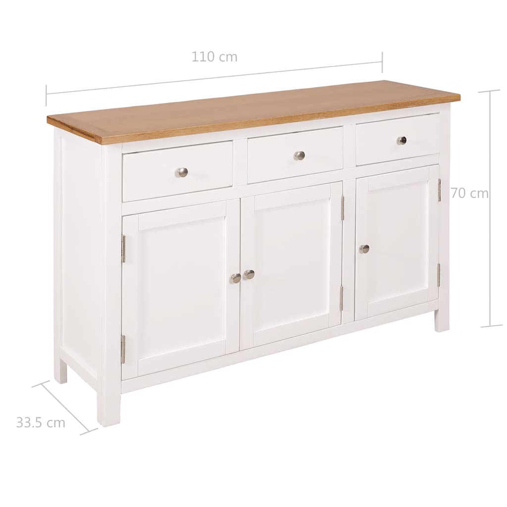 Dressoir 110x33,5x70 cm massief eikenhout is nu te koop bij PeponiXL, paradijselijk wonen!