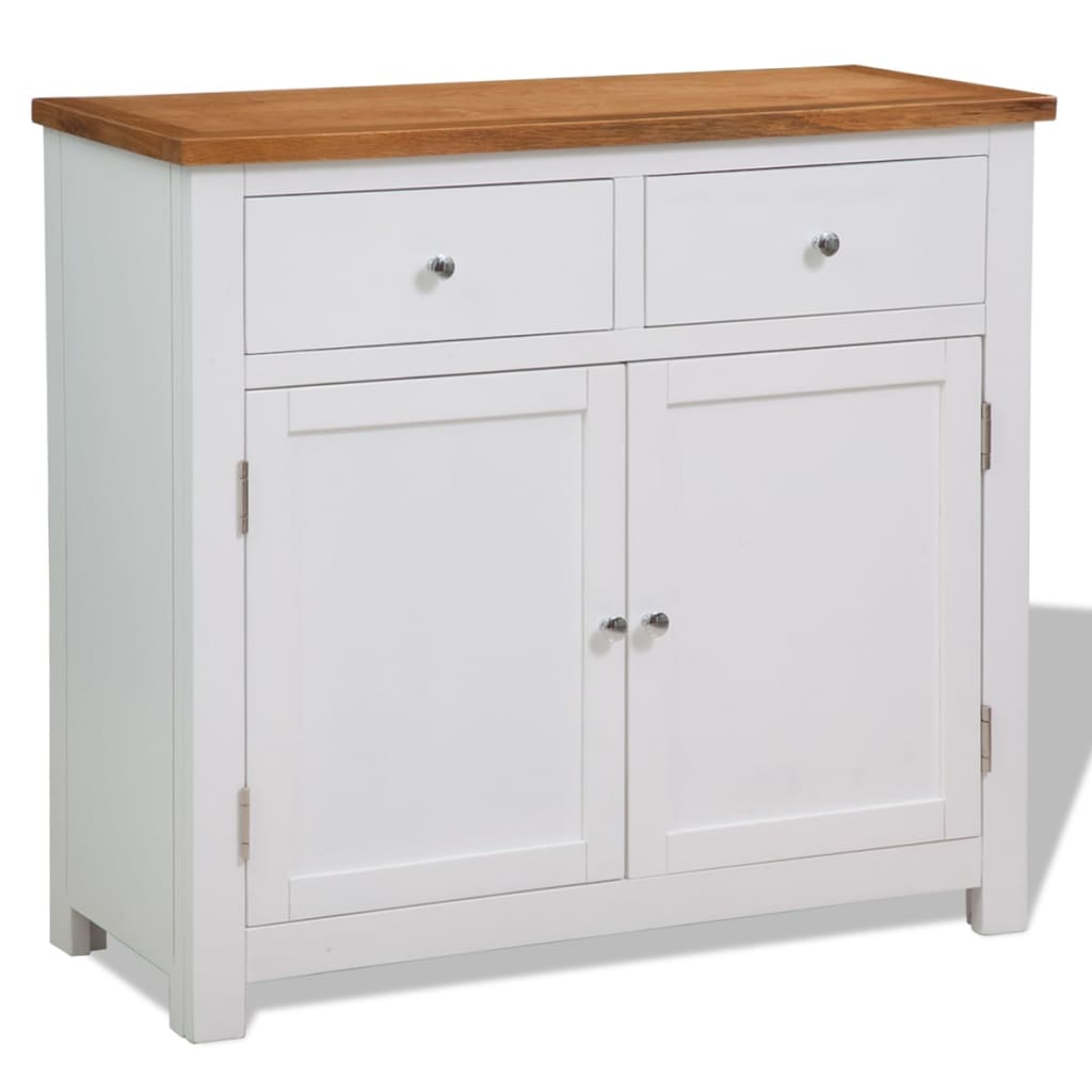 Dressoir 90x33,5x83 cm massief eikenhout is nu te koop bij PeponiXL, paradijselijk wonen!