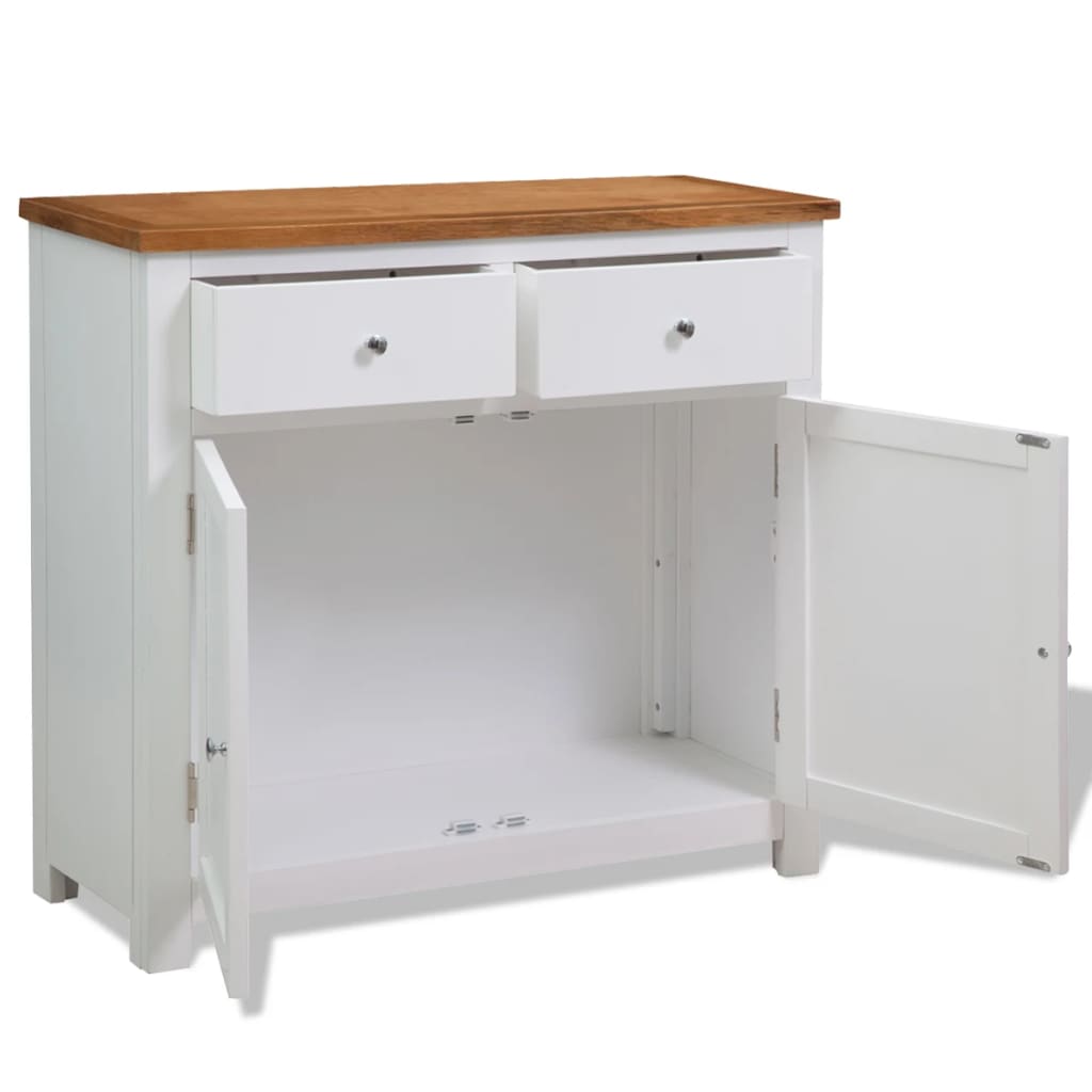 Dressoir 90x33,5x83 cm massief eikenhout is nu te koop bij PeponiXL, paradijselijk wonen!