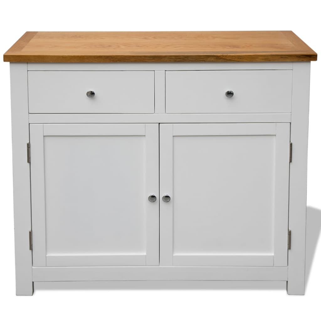 Dressoir 90x33,5x83 cm massief eikenhout is nu te koop bij PeponiXL, paradijselijk wonen!
