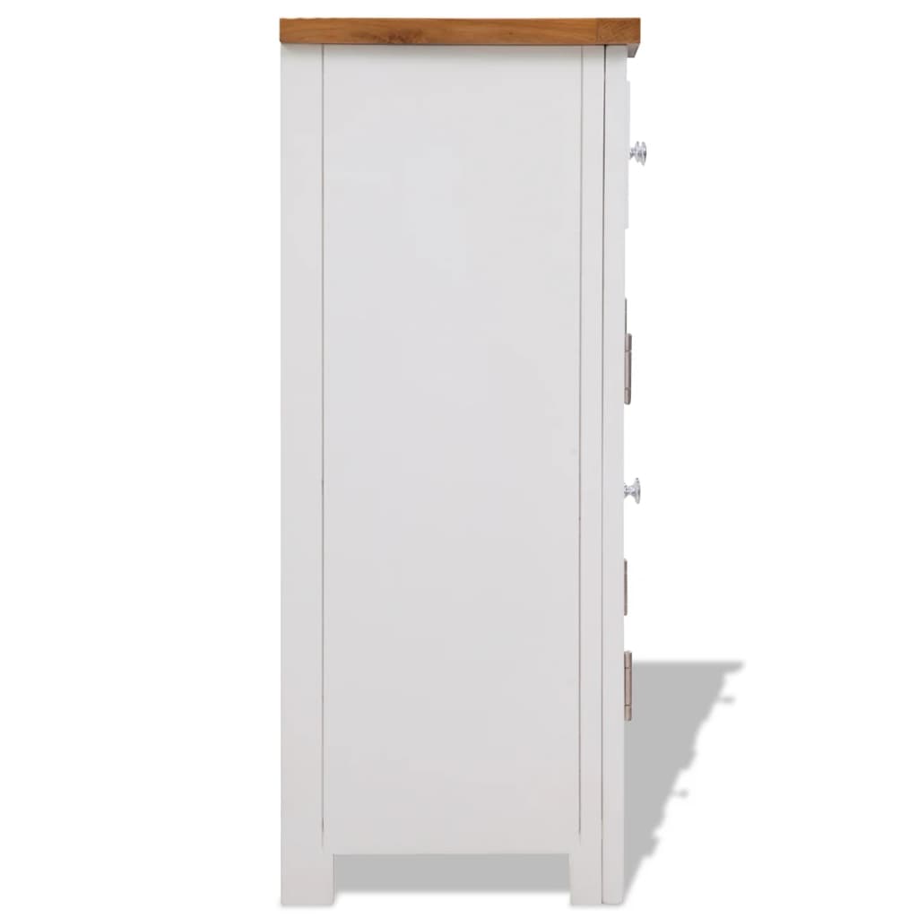 Dressoir 90x33,5x83 cm massief eikenhout is nu te koop bij PeponiXL, paradijselijk wonen!