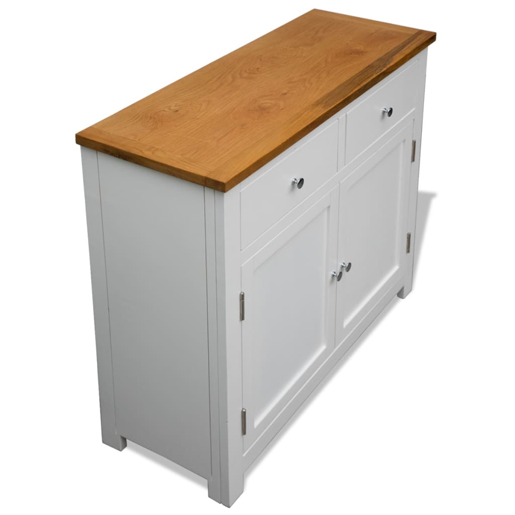 Dressoir 90x33,5x83 cm massief eikenhout is nu te koop bij PeponiXL, paradijselijk wonen!