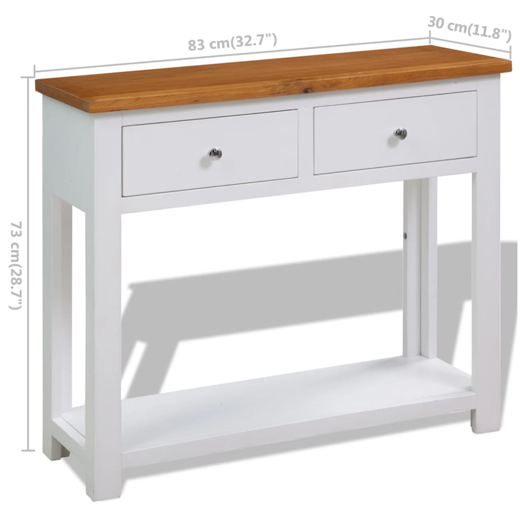 Wandtafel 83x30x73 cm massief eikenhout is nu te koop bij PeponiXL, paradijselijk wonen!
