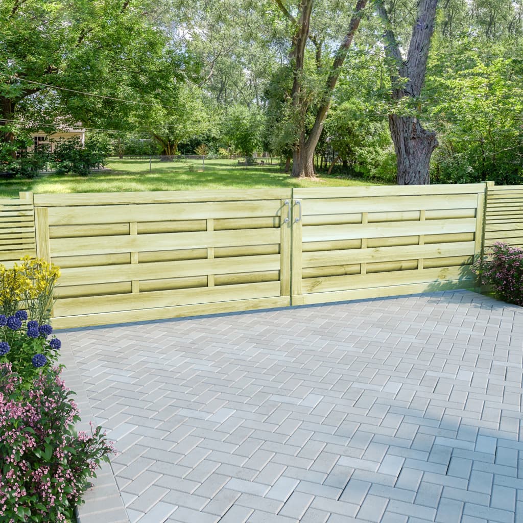 Poorten 2 st 150x75 cm geïmpregneerd grenenhout groen is nu te koop bij PeponiXL, paradijselijk wonen!
