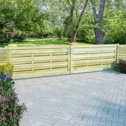 Poorten 2 st 150x75 cm geïmpregneerd grenenhout groen is nu te koop bij PeponiXL, paradijselijk wonen!