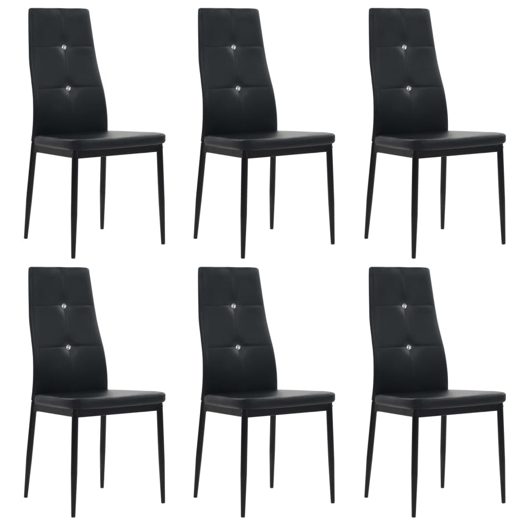 Eetkamerstoelen 6 st kunstleer zwart is nu te koop bij PeponiXL, paradijselijk wonen!