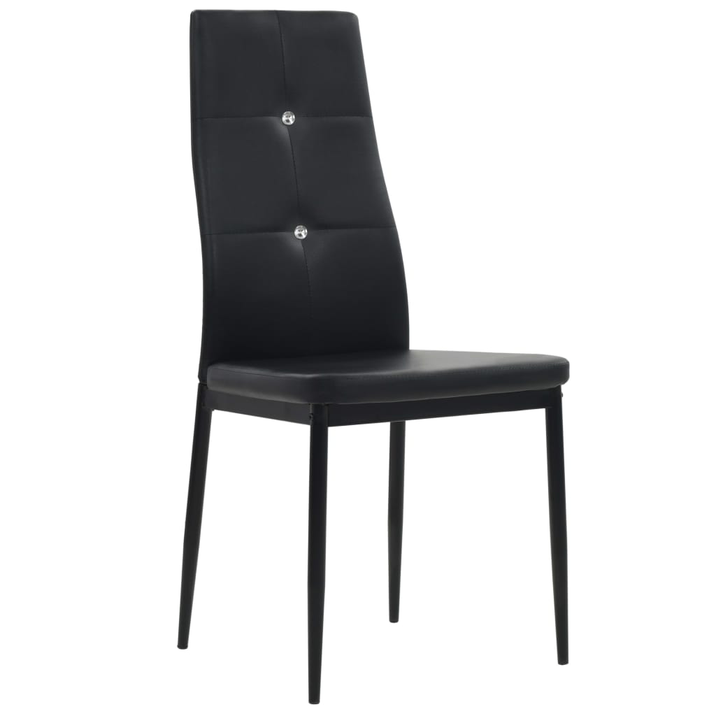 Eetkamerstoelen 6 st kunstleer zwart is nu te koop bij PeponiXL, paradijselijk wonen!