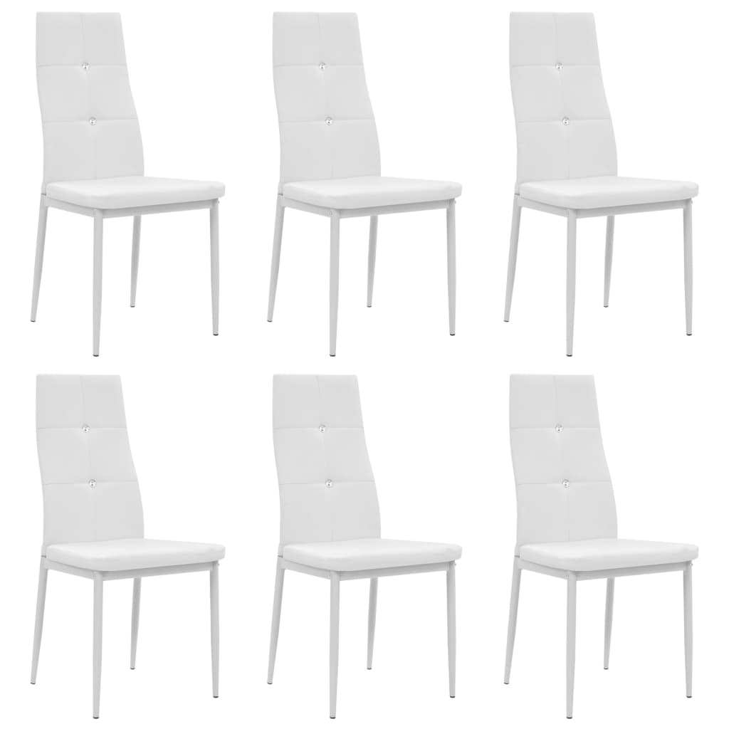 Eetkamerstoelen 6 st kunstleer wit is nu te koop bij PeponiXL, paradijselijk wonen!