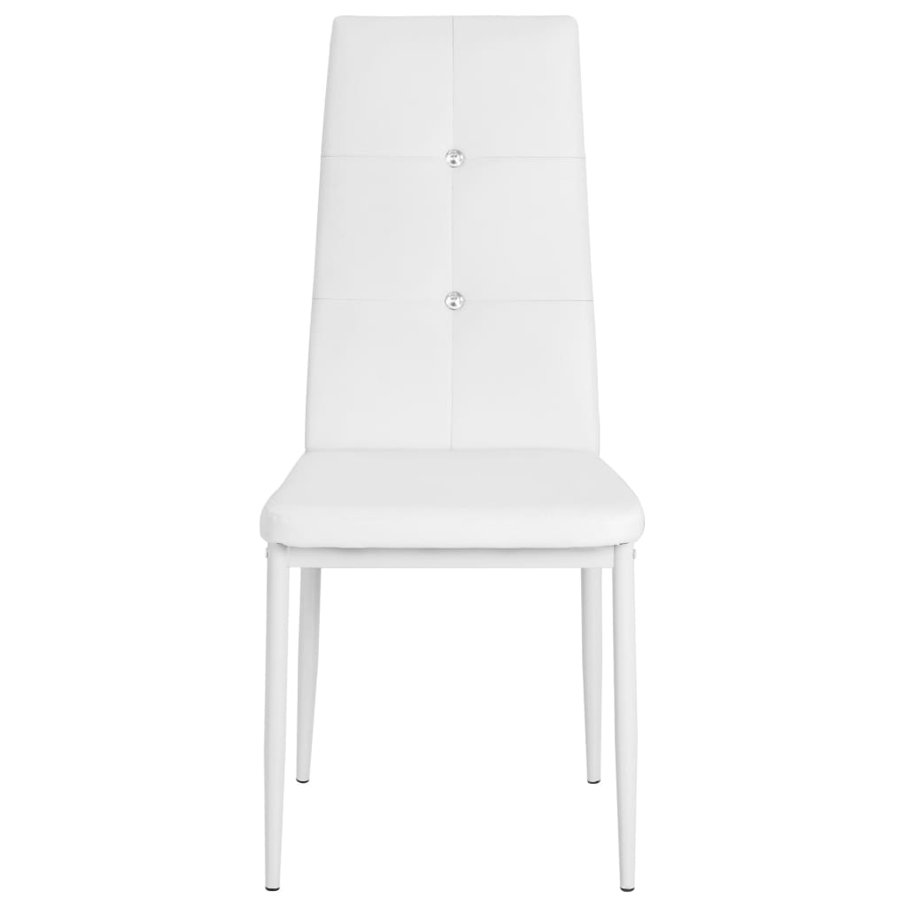 Eetkamerstoelen 6 st kunstleer wit is nu te koop bij PeponiXL, paradijselijk wonen!