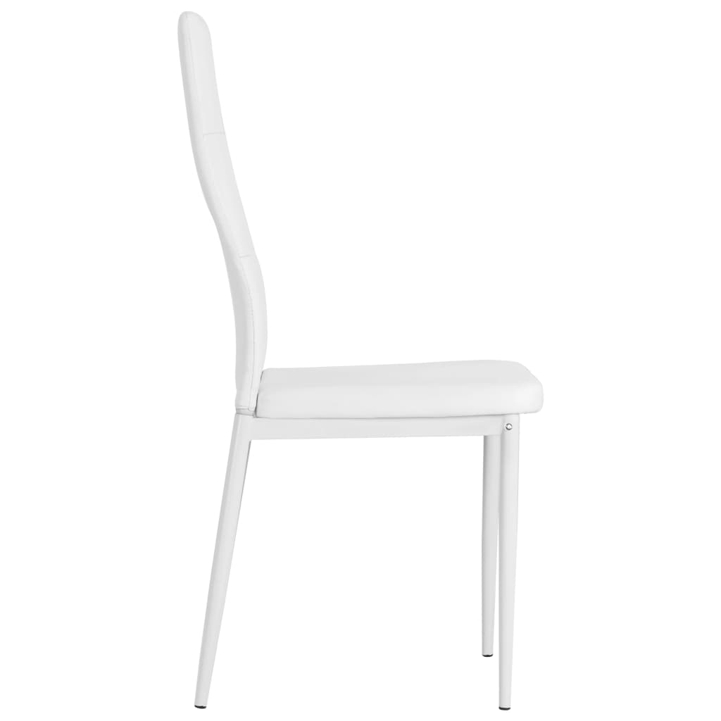 Eetkamerstoelen 6 st kunstleer wit is nu te koop bij PeponiXL, paradijselijk wonen!