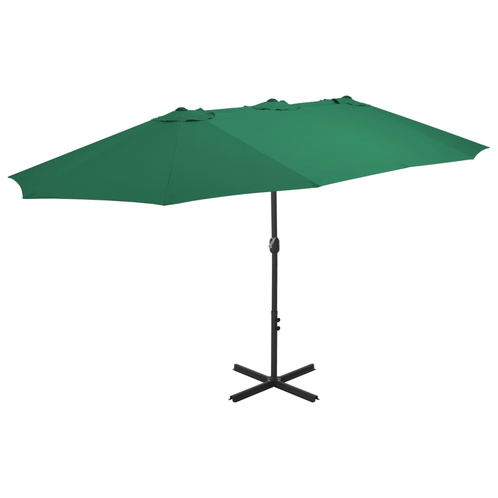 Parasol met aluminium paal 460x270 cm groen is nu te koop bij PeponiXL, paradijselijk wonen!