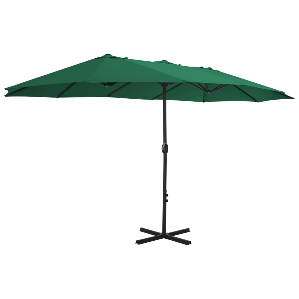 Parasol met aluminium paal 460x270 cm groen is nu te koop bij PeponiXL, paradijselijk wonen!