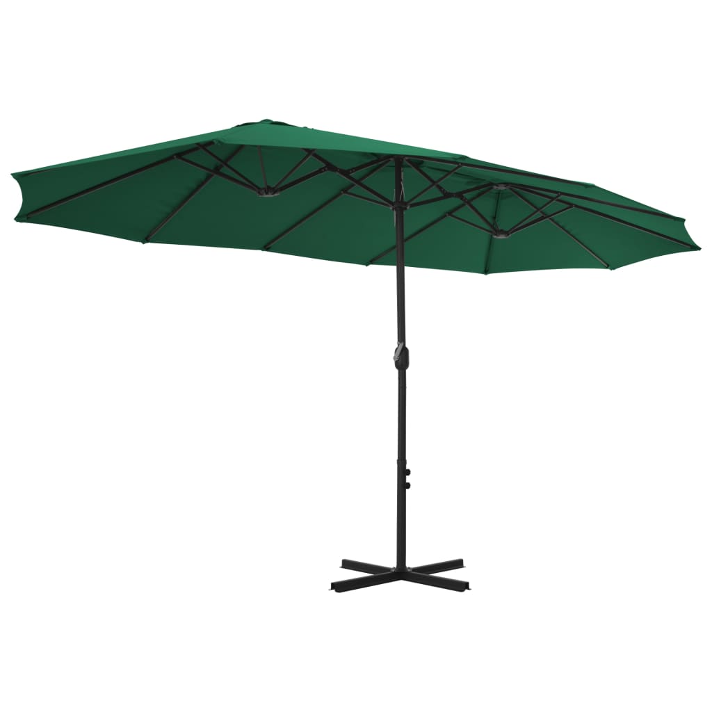 Parasol met aluminium paal 460x270 cm groen is nu te koop bij PeponiXL, paradijselijk wonen!