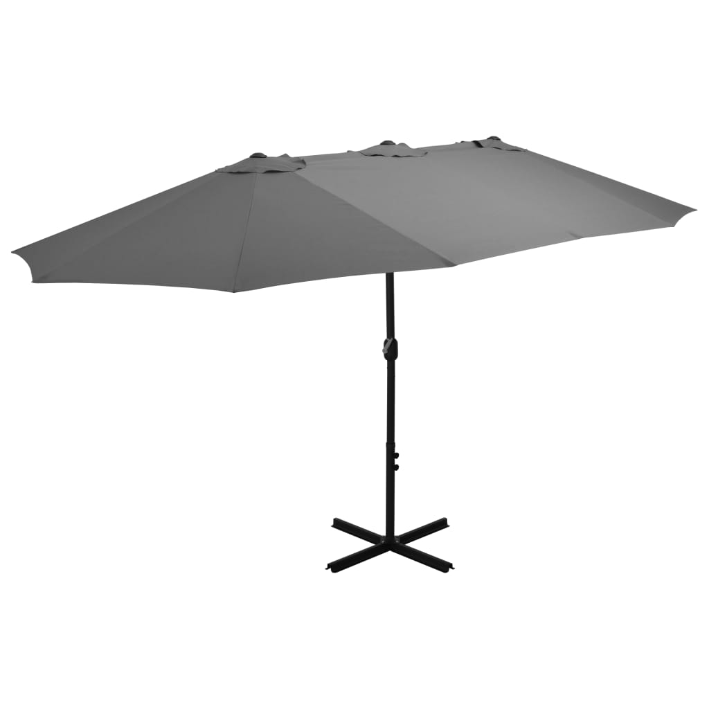 Parasol met aluminium paal 460x270 cm antraciet is nu te koop bij PeponiXL, paradijselijk wonen!