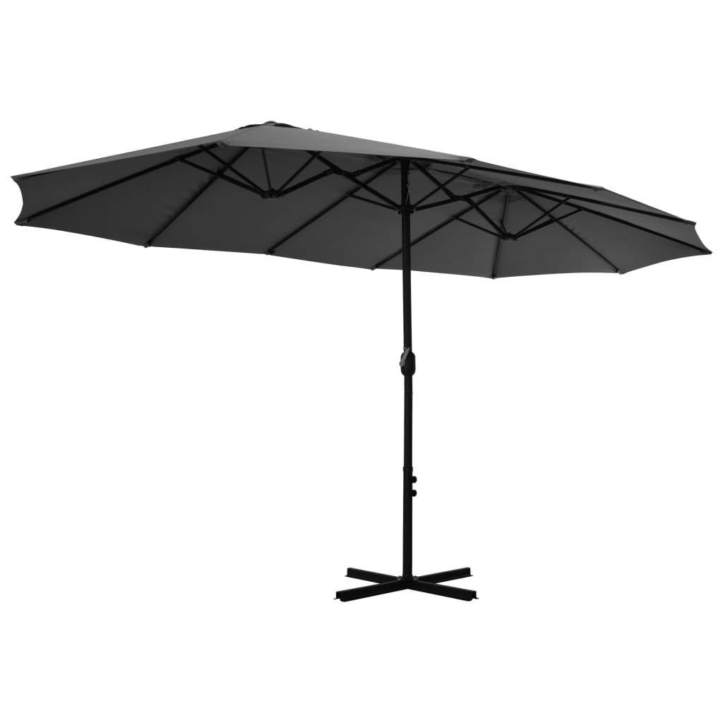 Parasol met aluminium paal 460x270 cm antraciet is nu te koop bij PeponiXL, paradijselijk wonen!