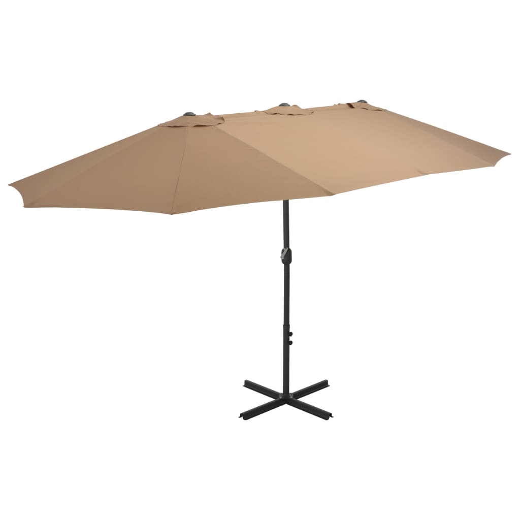 Parasol met aluminium paal 460x270 cm taupe is nu te koop bij PeponiXL, paradijselijk wonen!