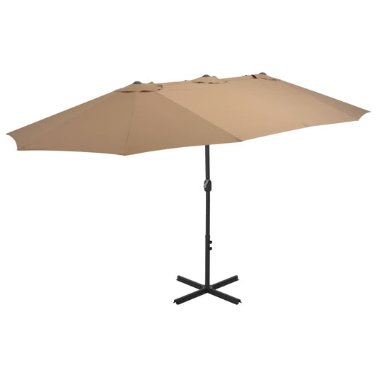 Parasol met aluminium paal 460x270 cm taupe is nu te koop bij PeponiXL, paradijselijk wonen!