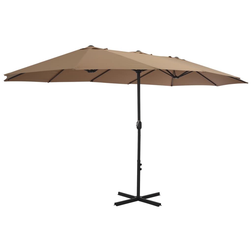 Parasol met aluminium paal 460x270 cm taupe is nu te koop bij PeponiXL, paradijselijk wonen!