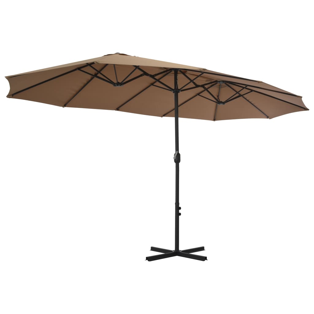 Parasol met aluminium paal 460x270 cm taupe is nu te koop bij PeponiXL, paradijselijk wonen!