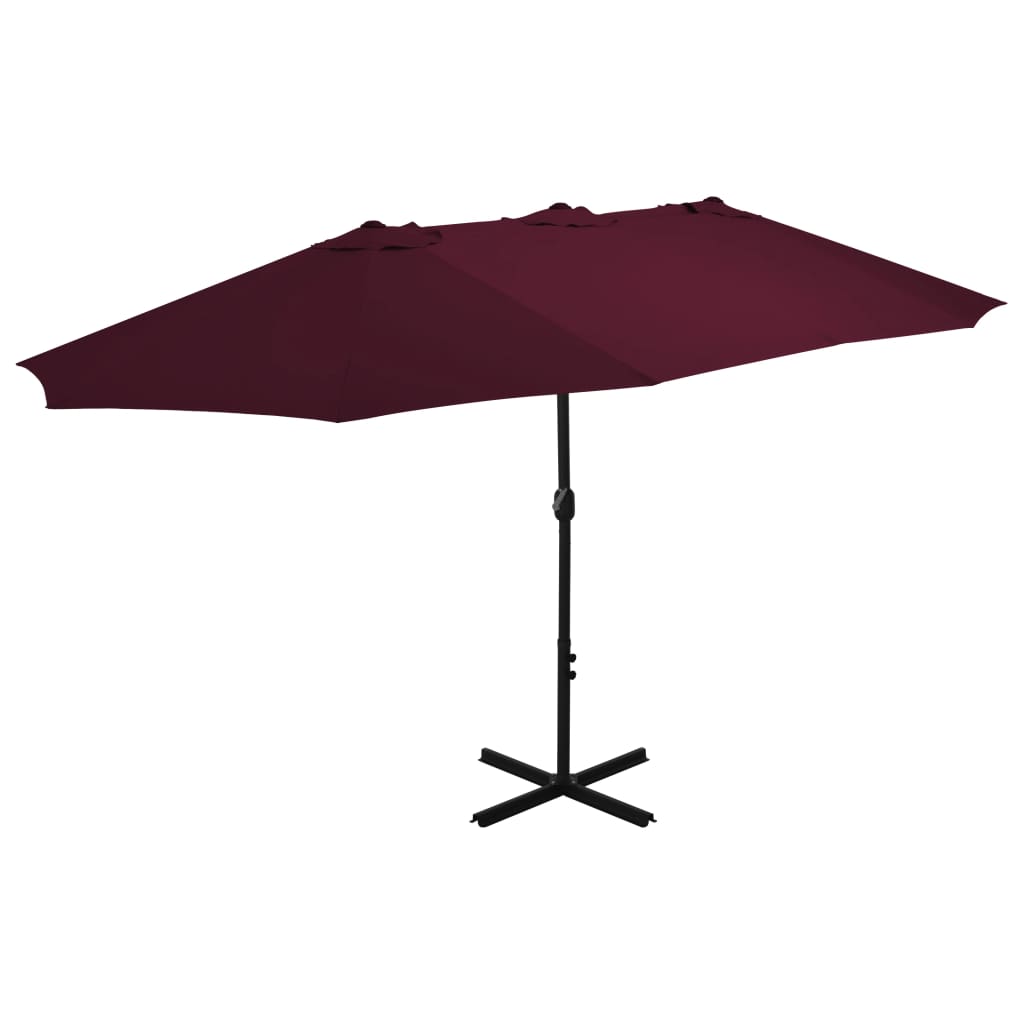 Parasol met aluminium paal 460x270 cm bordeauxrood is nu te koop bij PeponiXL, paradijselijk wonen!