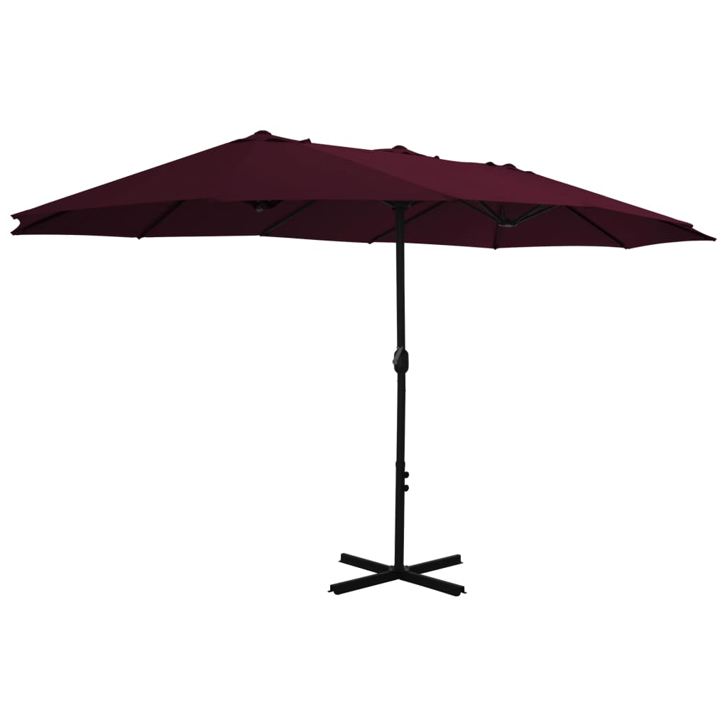 Parasol met aluminium paal 460x270 cm bordeauxrood is nu te koop bij PeponiXL, paradijselijk wonen!