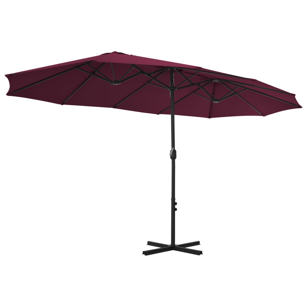 Parasol met aluminium paal 460x270 cm bordeauxrood is nu te koop bij PeponiXL, paradijselijk wonen!