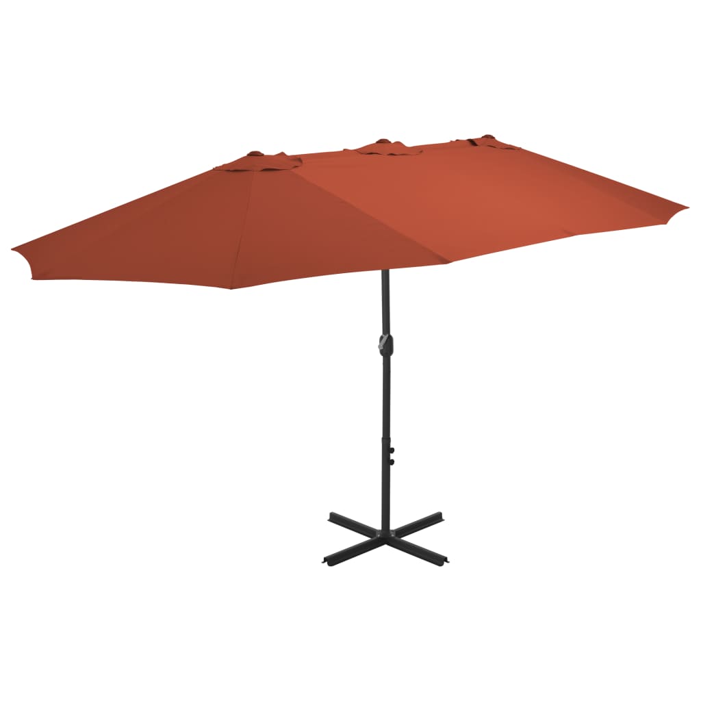 Parasol met aluminium paal 460x270 cm terracotta is nu te koop bij PeponiXL, paradijselijk wonen!