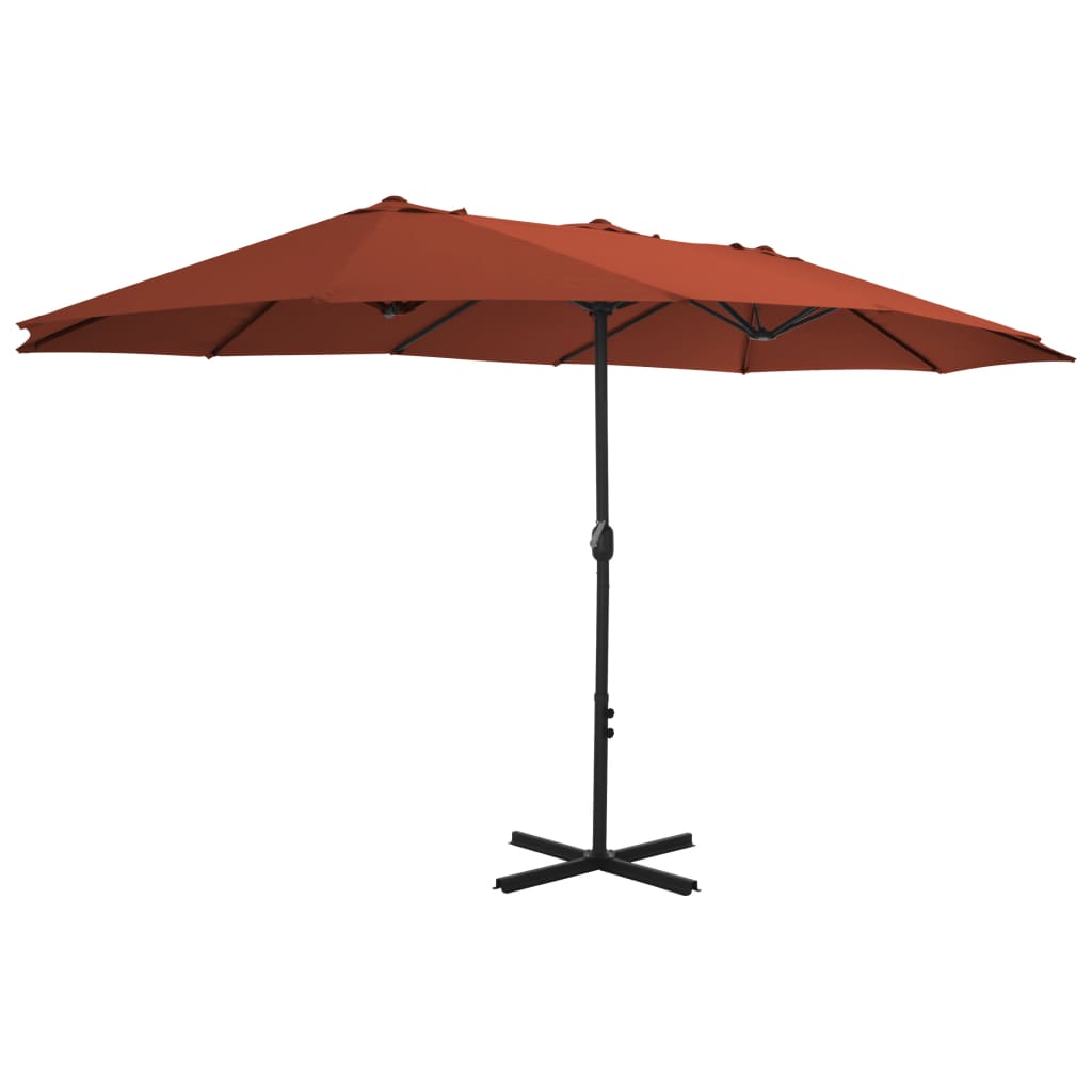 Parasol met aluminium paal 460x270 cm terracotta is nu te koop bij PeponiXL, paradijselijk wonen!