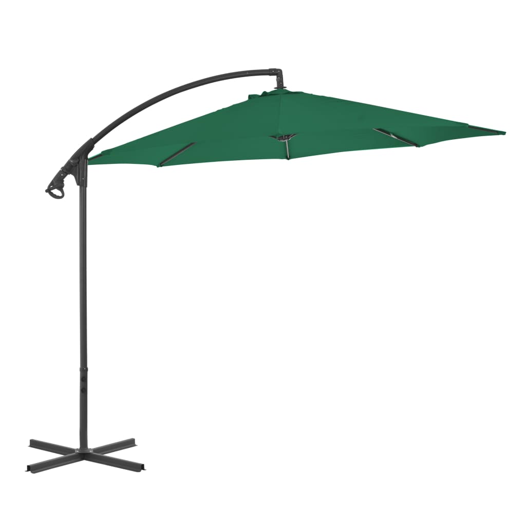 Zweefparasol met stalen paal 300 cm groen is nu te koop bij PeponiXL, paradijselijk wonen!