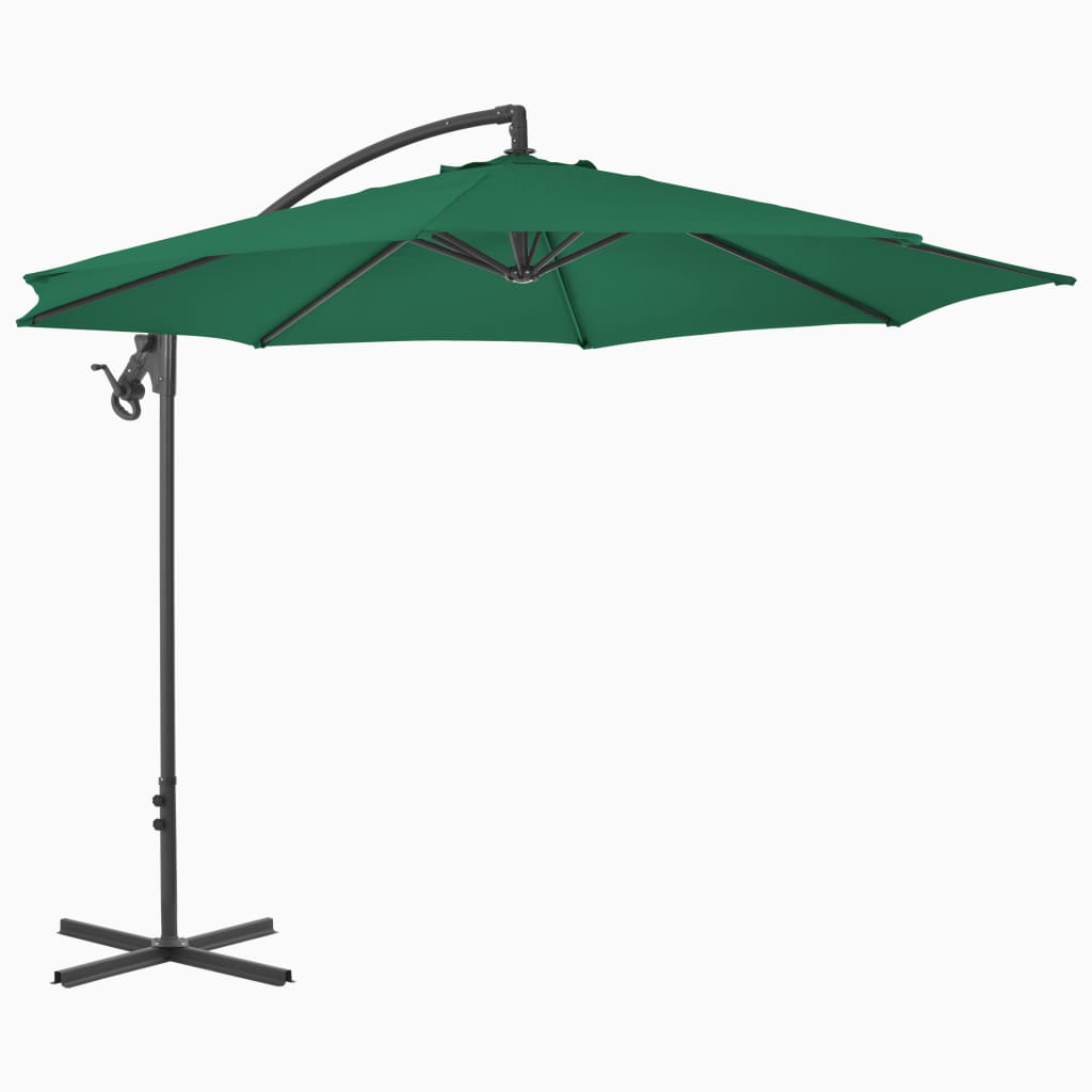 Zweefparasol met stalen paal 300 cm groen is nu te koop bij PeponiXL, paradijselijk wonen!