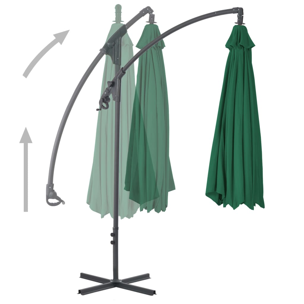 Zweefparasol met stalen paal 300 cm groen is nu te koop bij PeponiXL, paradijselijk wonen!