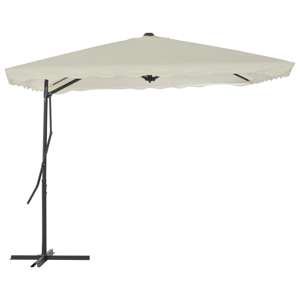 Parasol met stalen paal 250x250 cm zandkleurig is nu te koop bij PeponiXL, paradijselijk wonen!