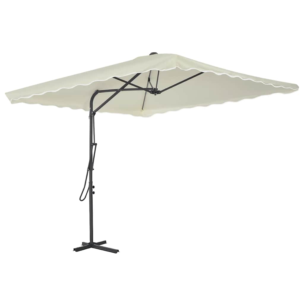 Parasol met stalen paal 250x250 cm zandkleurig is nu te koop bij PeponiXL, paradijselijk wonen!