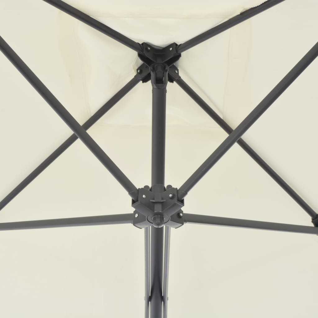 Parasol met stalen paal 250x250 cm zandkleurig is nu te koop bij PeponiXL, paradijselijk wonen!